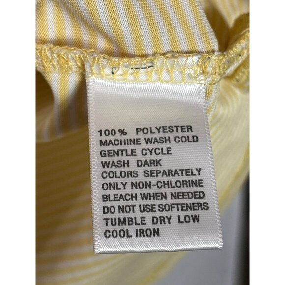 Greg Norman Mens Yellow White Striped Golg Polo Shirt L Polyester - Picture 3 of 5